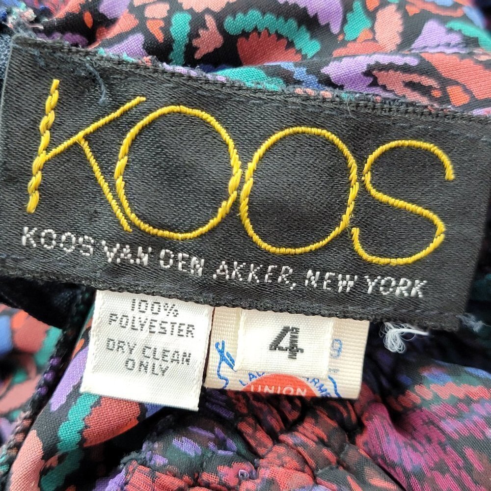 Vintage Koos Van Den Akker Abstract Overlay Midi Skirt Womens 4 USA - Picture 4 of 5